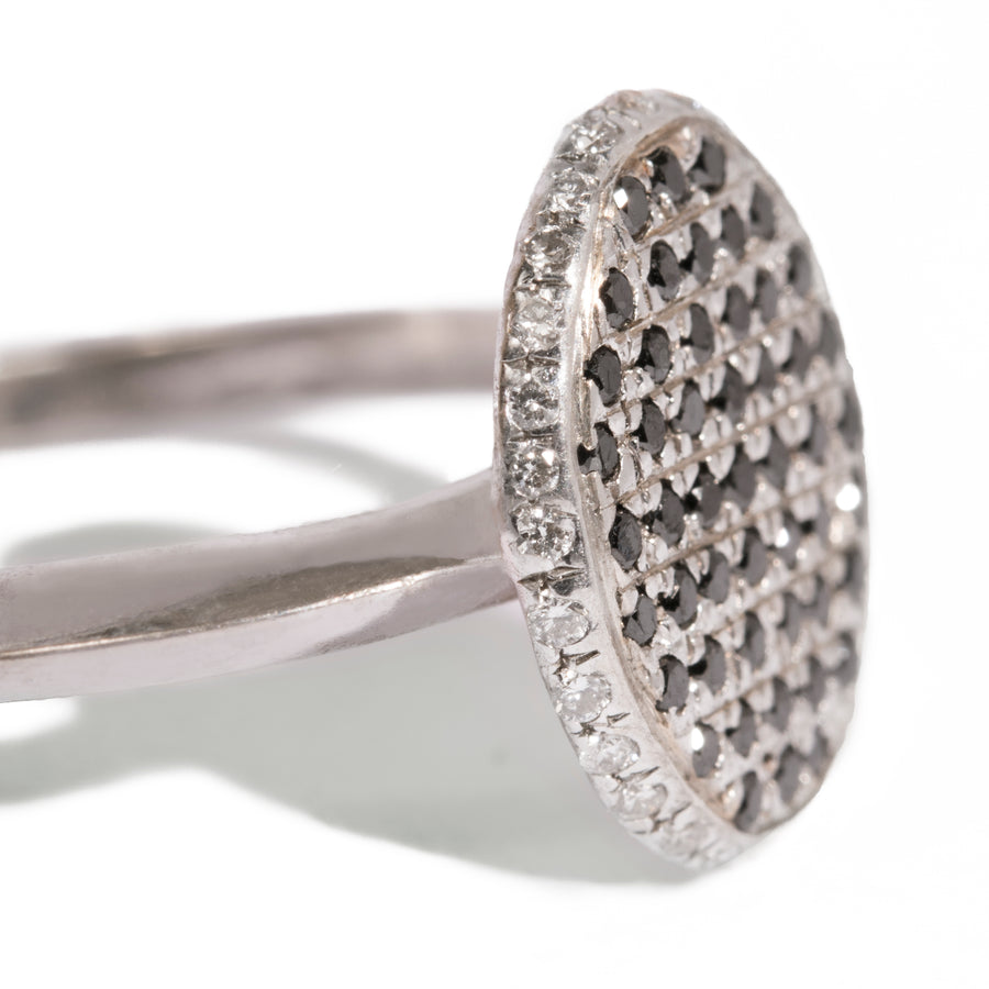 Micro Pave Face and Edge Oval Shape Ring