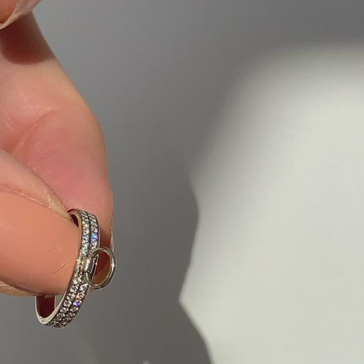 3mm Bondage Ring w. Double Micro Pave Bands