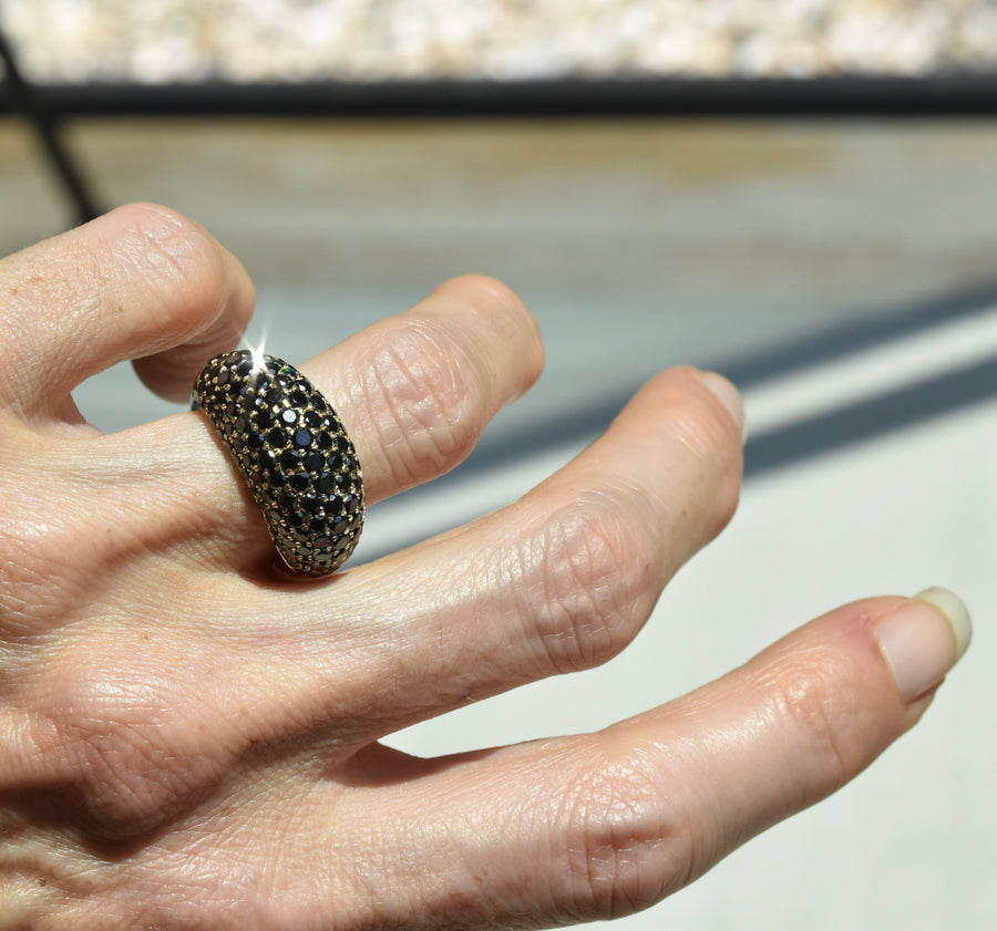 Black Diamond Domed Mediation Ring
