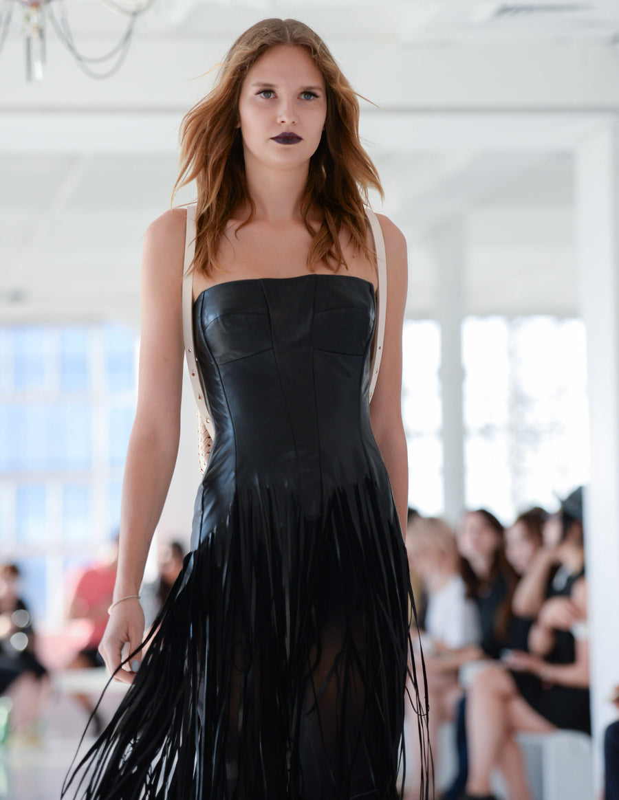 Belt of Venus' Leather Fringe Corset Dress Wendy Nichol Belt of Venus' Leather Fringe Corset Dress Wendy Nichol