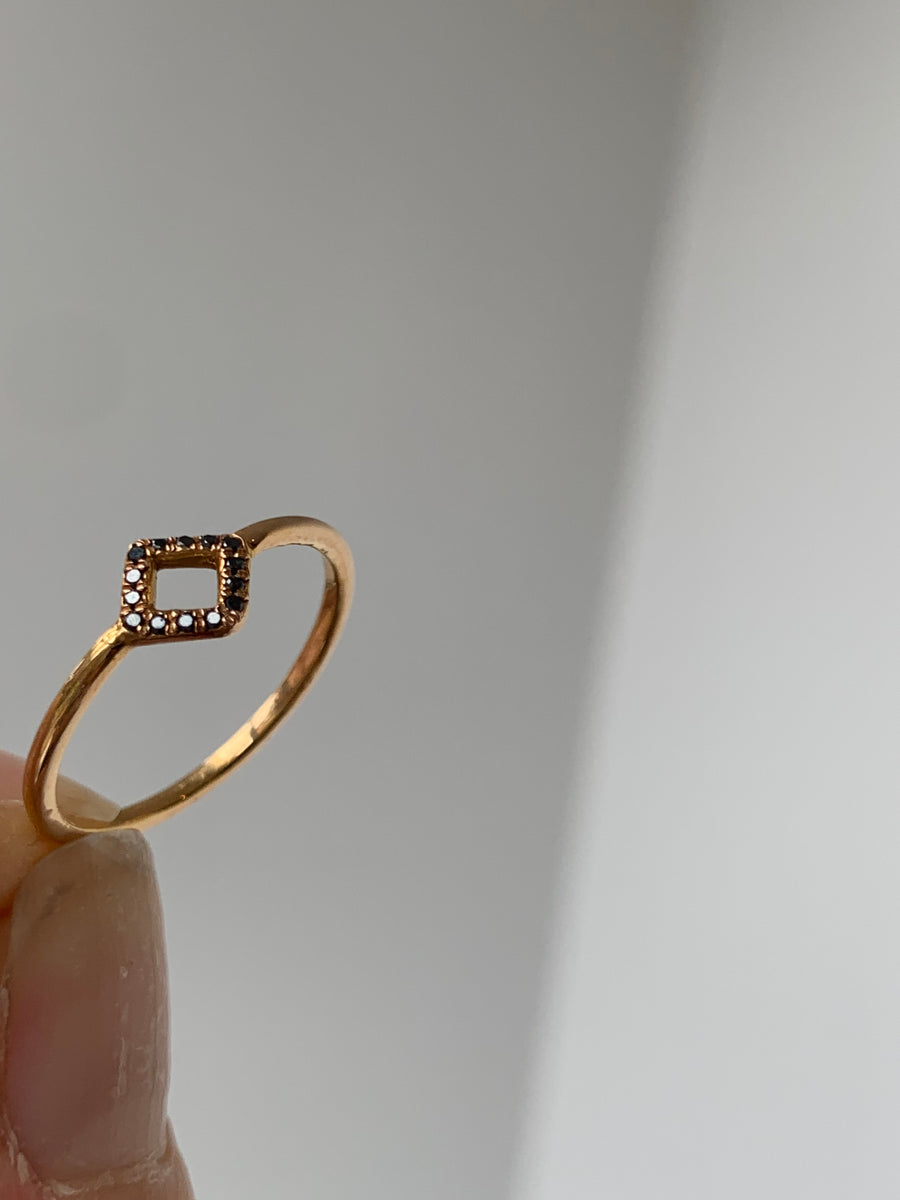 Micro-Pave Diamond Shape Ring
