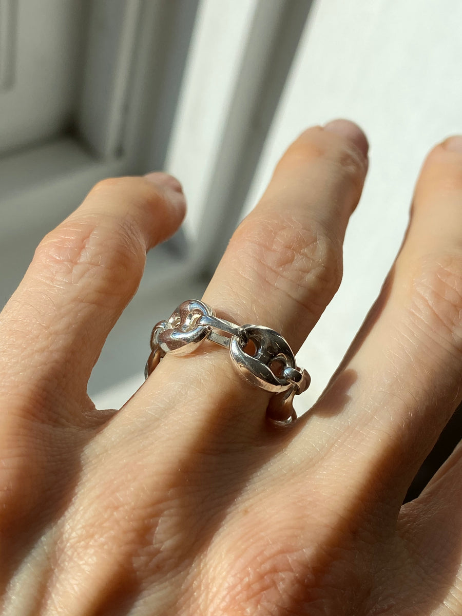 Thick Puffy Mariner Link Chain Ring