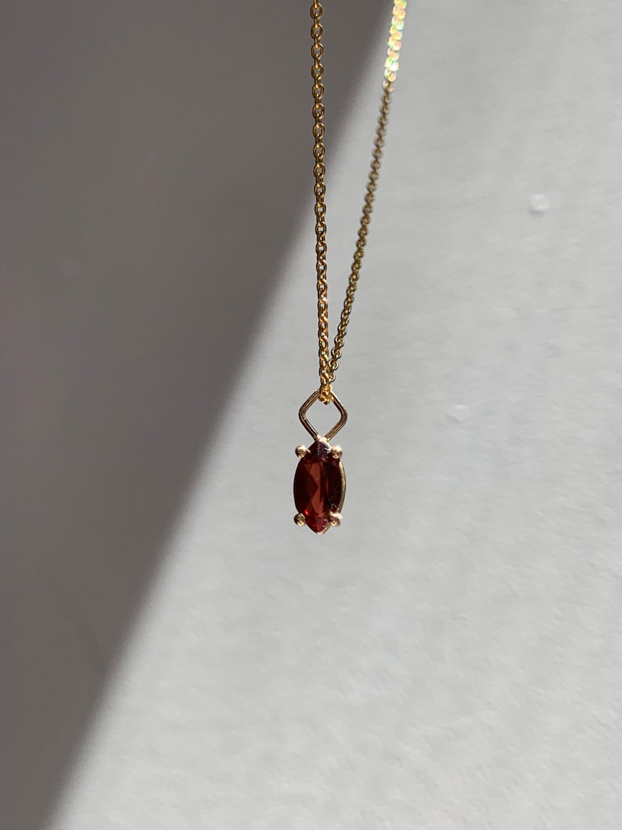 Marquise Garnet Pendant Necklace
