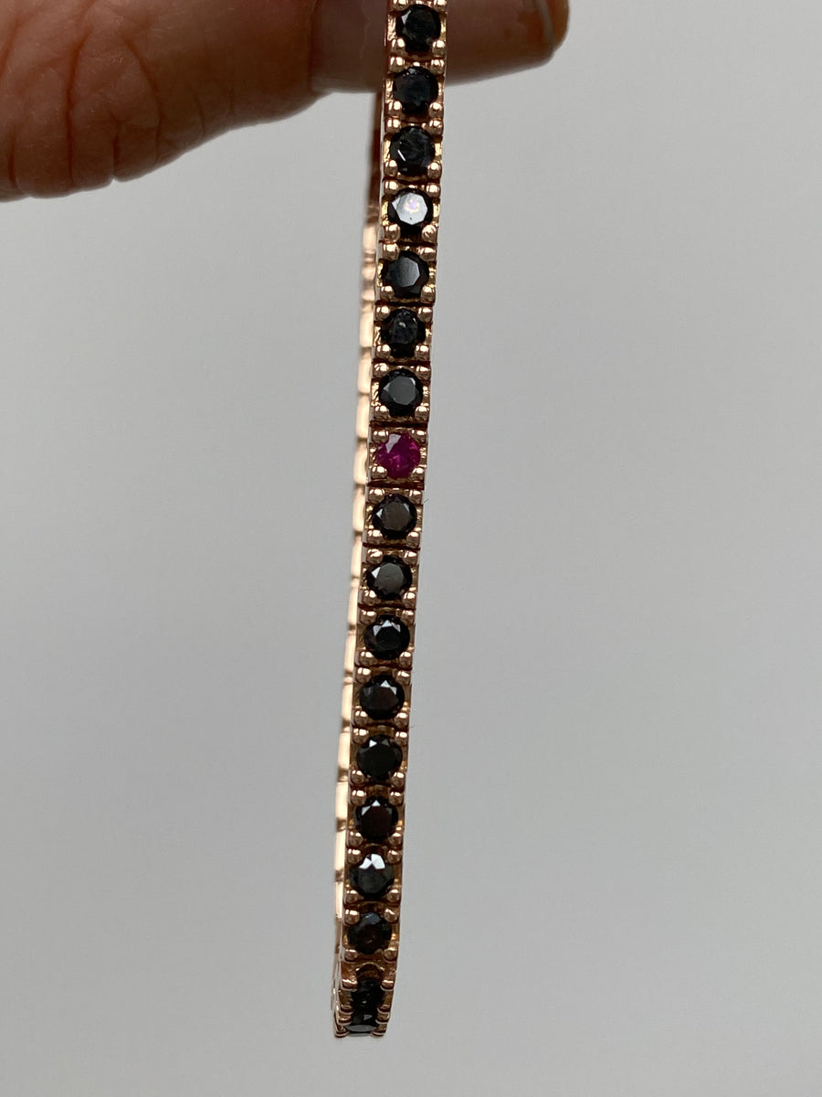 2.4mm Black Diamond Tennis Bracelet