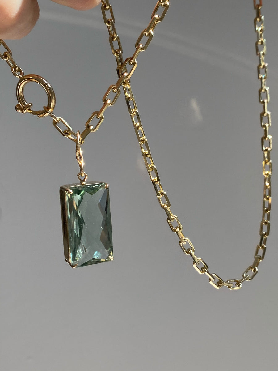 10k Rose Gold Genuine Emerald Cut Amethyst Pendant Necklace – VIDUCCI