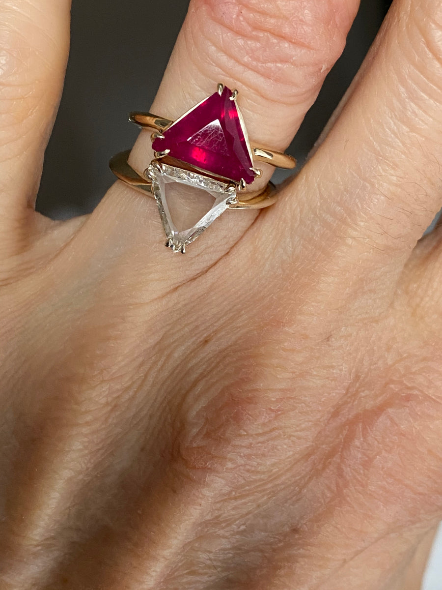 3 Carat Ruby Pyramid Ring