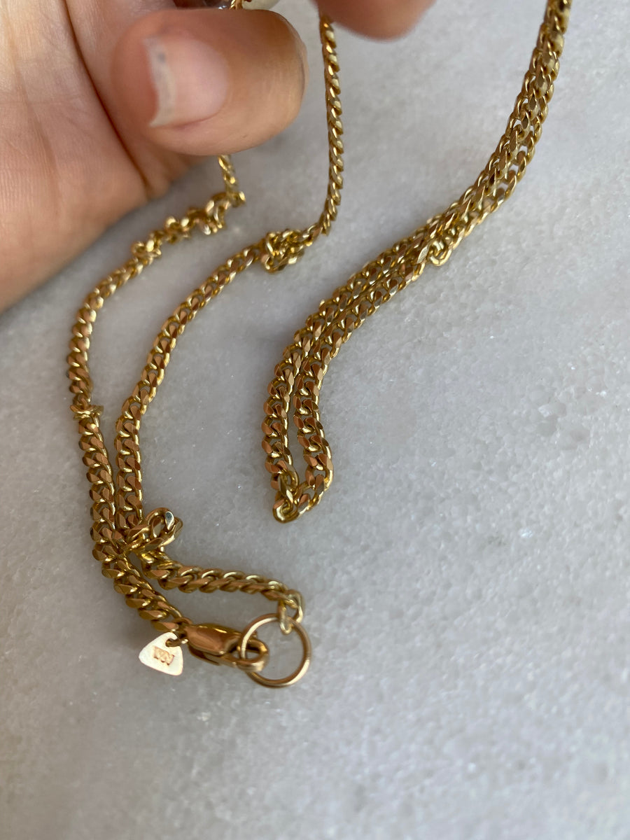 14k Yellow gold Cuban Link 3.6mm Chain Necklace