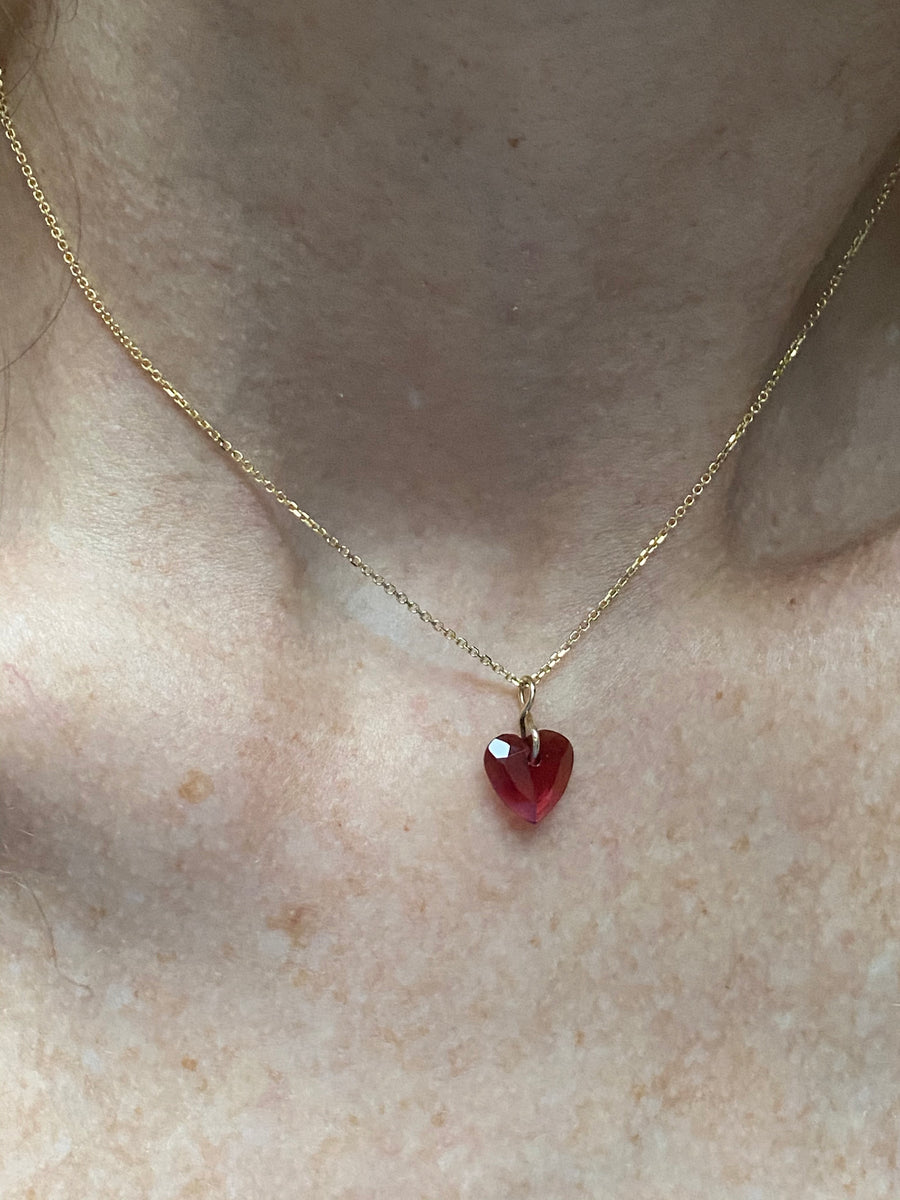 Garnet Heart Necklace - Sterling Silver – Marie's Jewelry Store