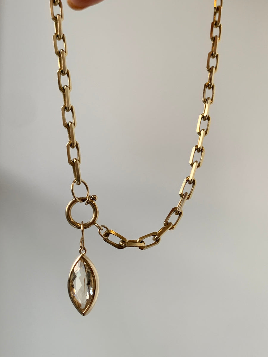 Champagne Imperial Topaz Marquise Pendant Necklace