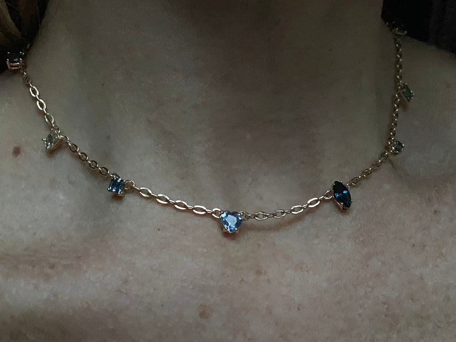 Sapphire forcefield necklace - 9 Gem
