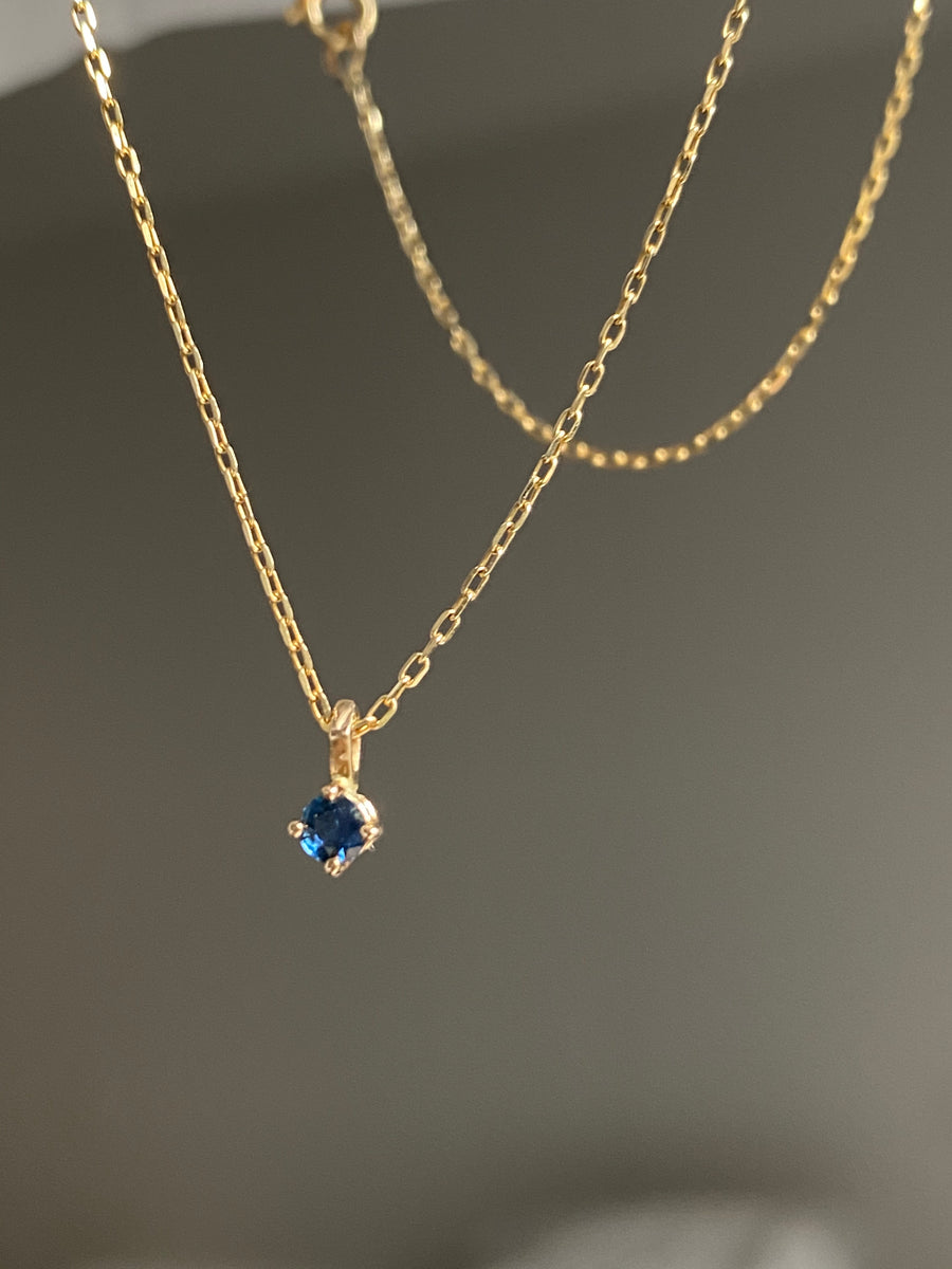 3mm Sapphire Pendant Necklace