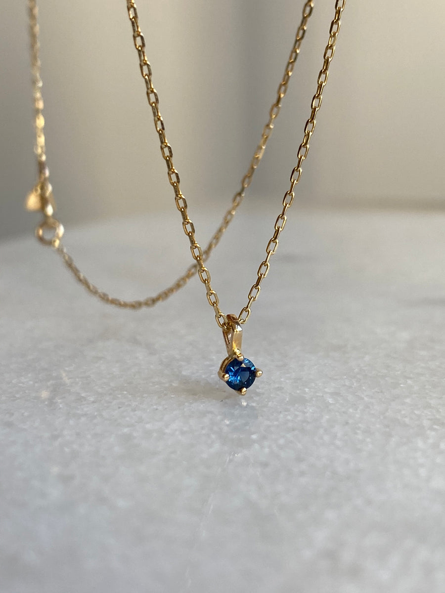 3mm Sapphire Pendant Necklace