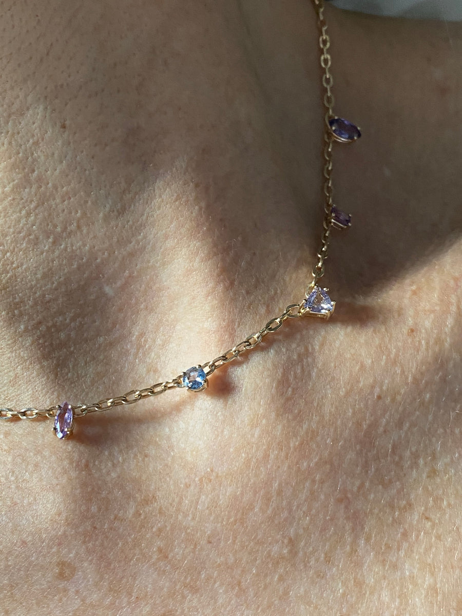 Lilac Sapphire forcefield necklace - 7 Gem