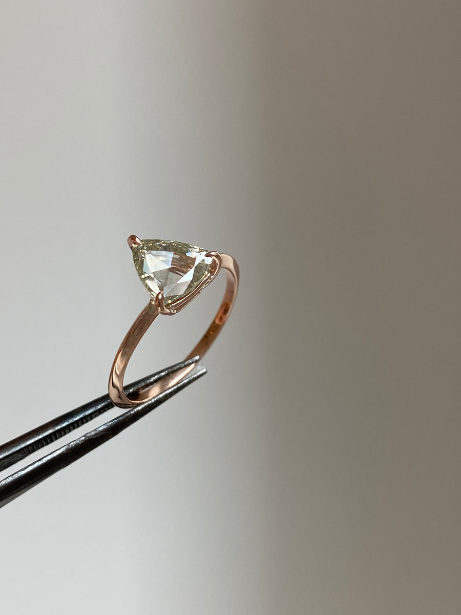 Small Pyramid Diamond Engagement Ring