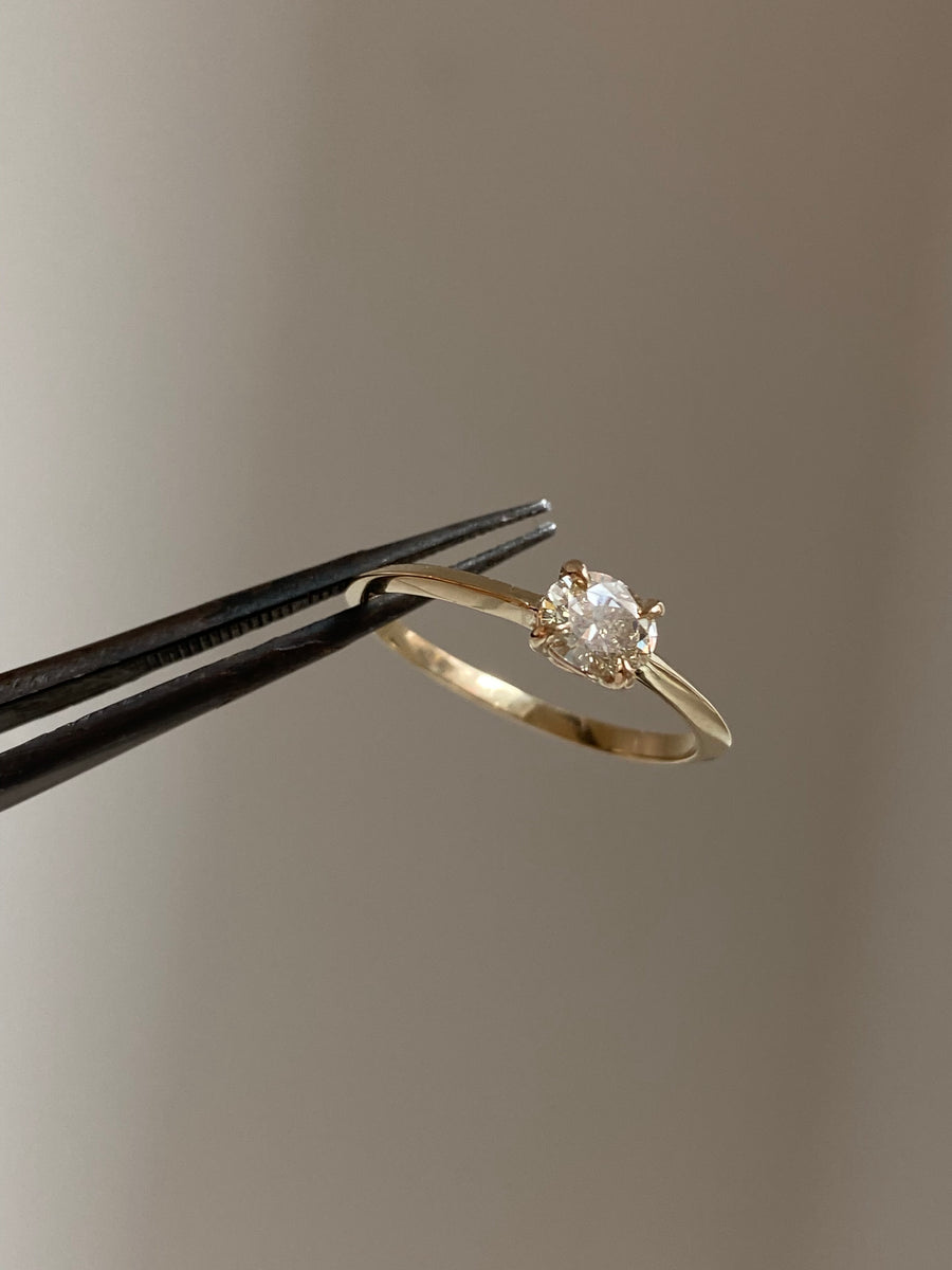 Horizon Set Oval Diamond Engagement Ring