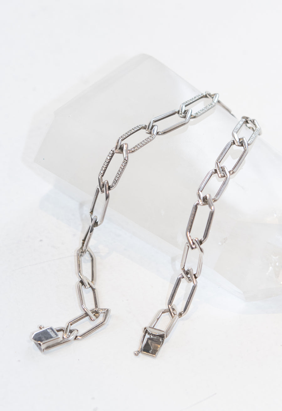 Chain Link Choker in Sterling Silver