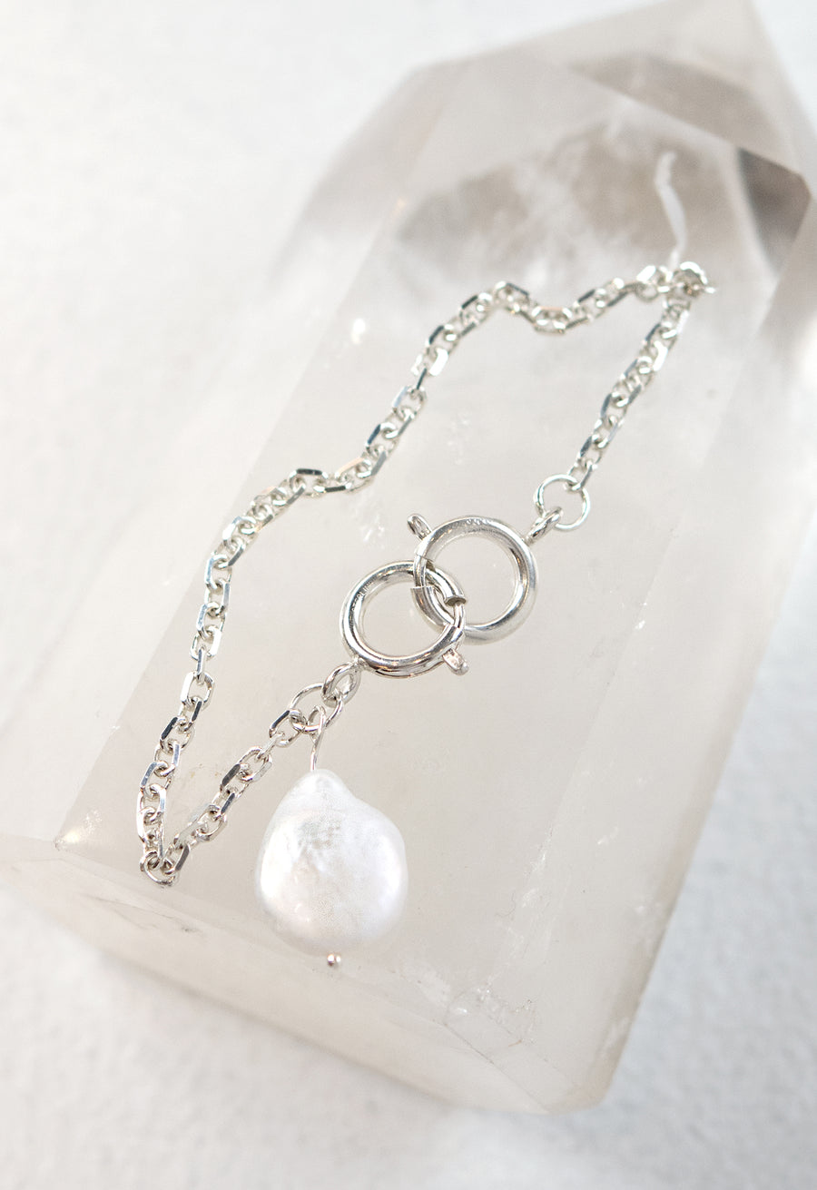 The Double Clasp Pearl Charm Bracelet