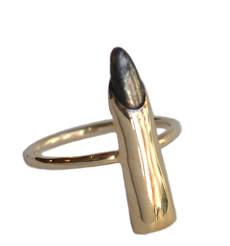 Single Middle Finger Ring Wendy Nichol Fine Jewelry Designer Handmade in NYC New York City Solid bronze Sterling Silver Fuck Off Fuck Yes Fuck you Middle Finger Cheeky Hand Creepy Witch Finger Nail Ring