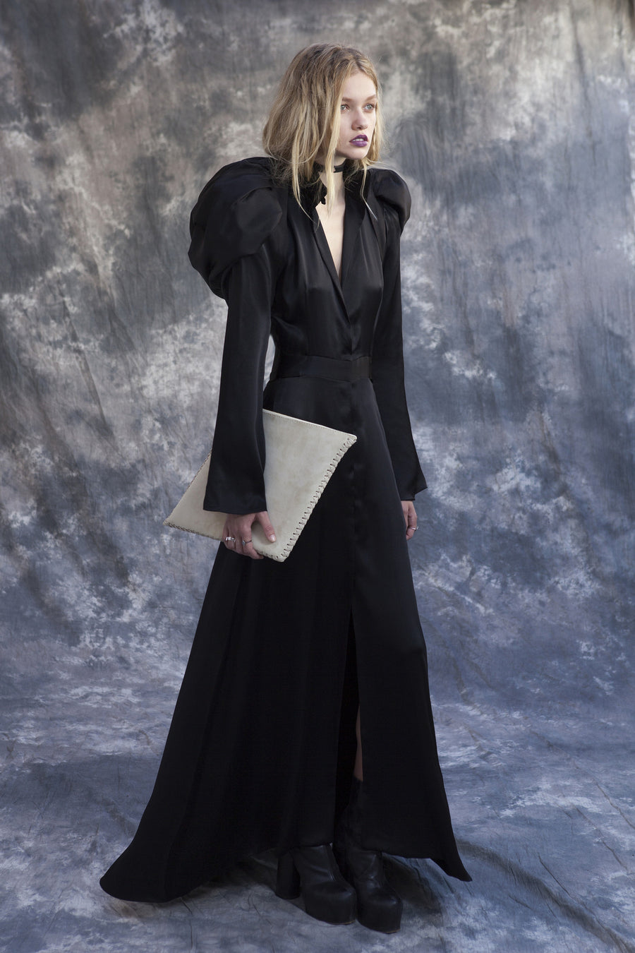 Long Sleeve Train Dress w. Detachable Hood Wendy Nichol Long Sleeve Train Dress w. Detachable Hood Wendy Nichol