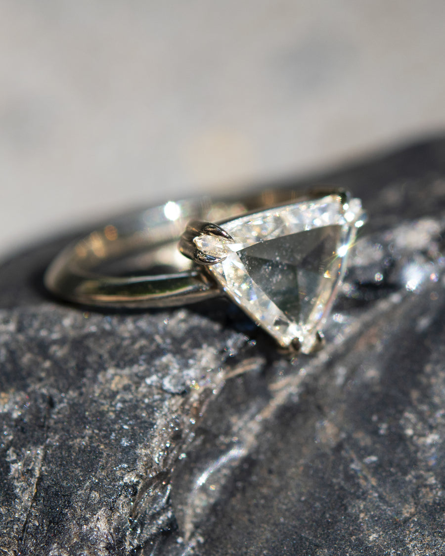 Pyramid Diamond Engagement Ring