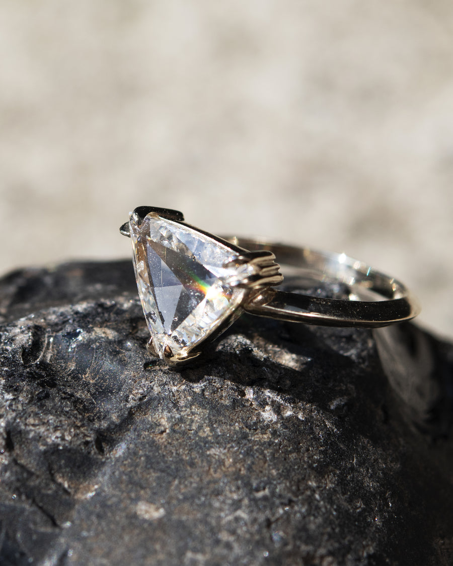 Pyramid Diamond Engagement Ring