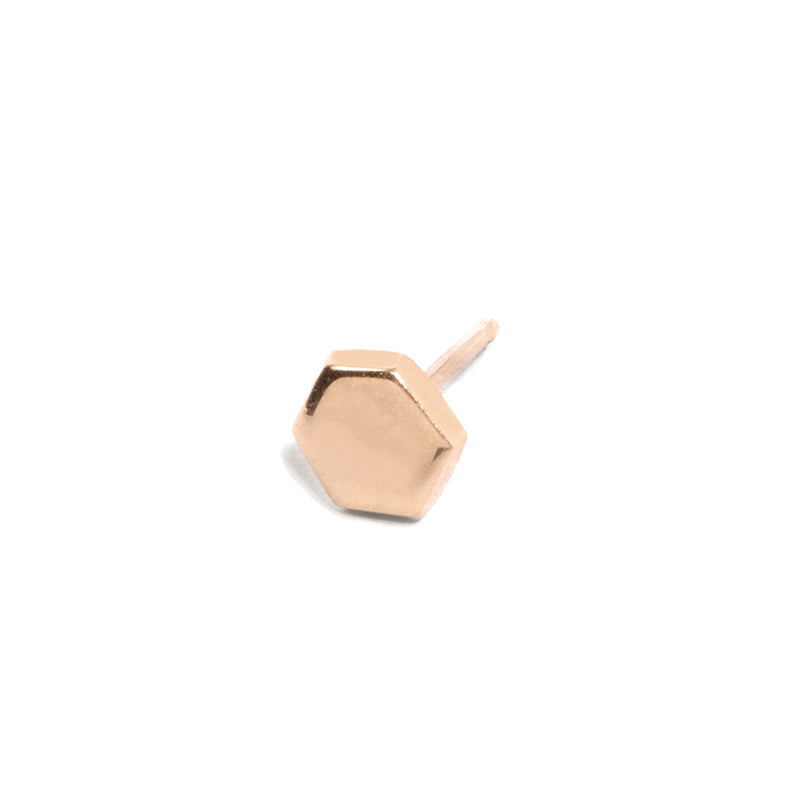 Hexagon Shape Stud Earring