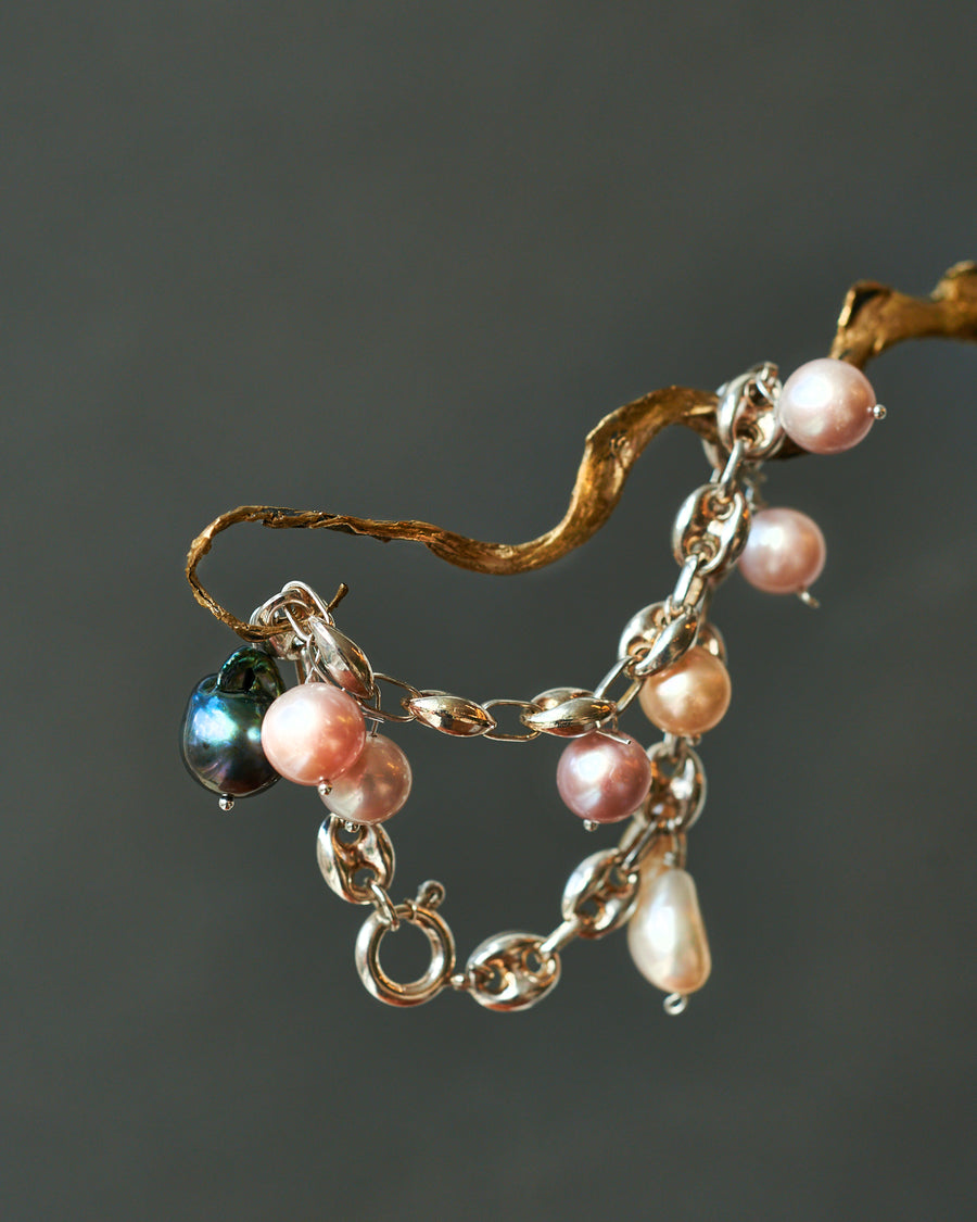 Baroque Pink Pearl-Link Bracelet