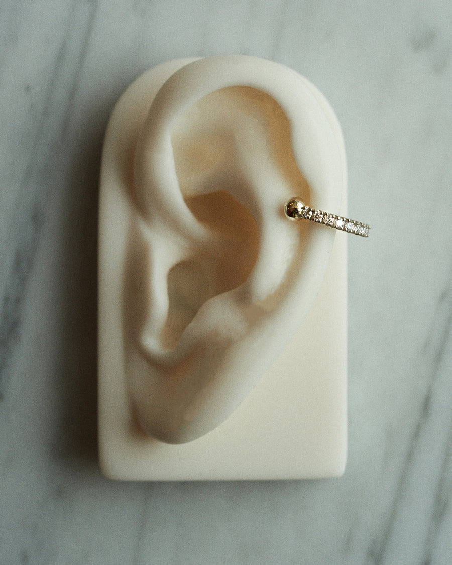 White Diamond Gemstone Ear Cuff (15mm)