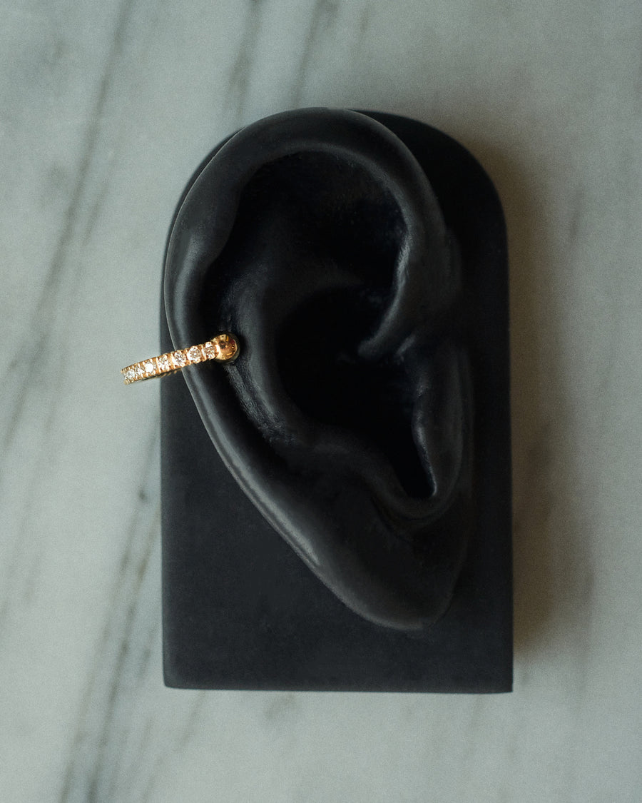 White Diamond Gemstone Ear Cuff (15mm)