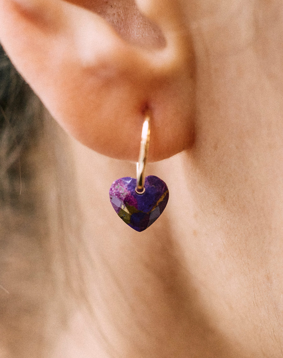 Limited Edition Purple Turquoise Heart Earring