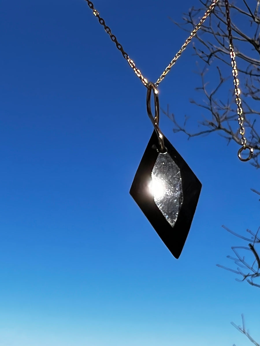 Black Onyx Diamond-Cut Pendant