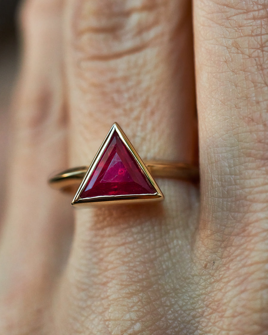 Bezel Set Ruby Pyramid Ring – Wendy Nichol