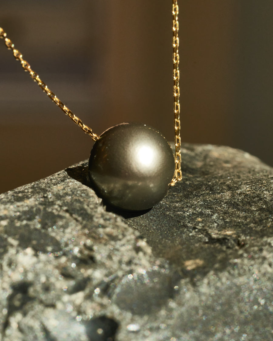 Grey Tahitian Floating Pearl Necklace