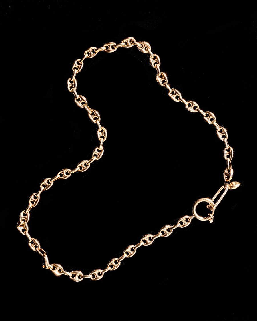 Gold & Diamond Mariner Pave-Link Chain Necklace