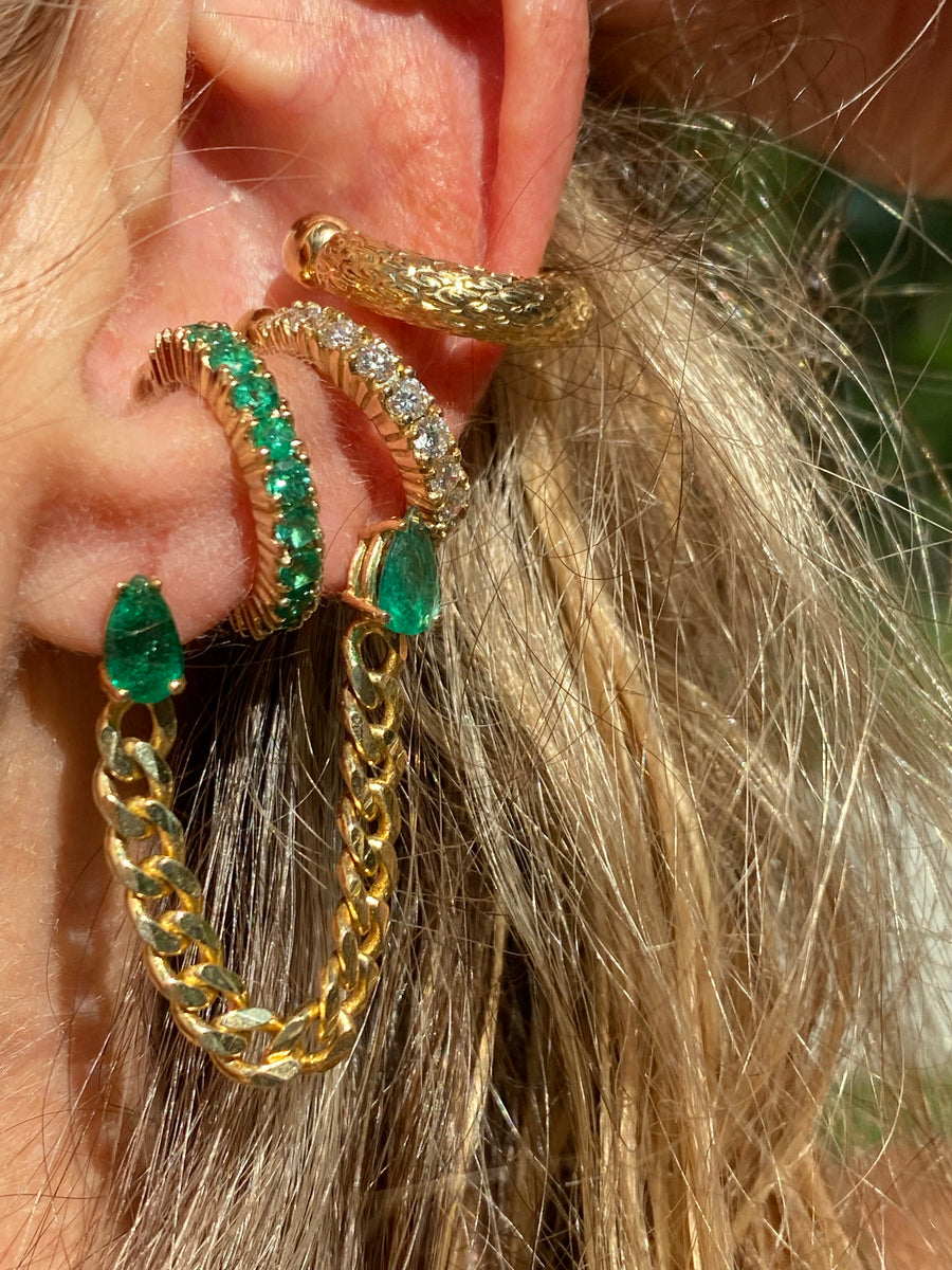Emerald Gemstone Ear Cuff (17mm)