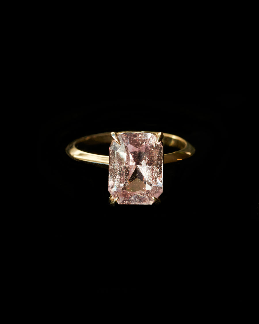 Pink Sapphire Emerald-Cut Ring (3.5 Carat)