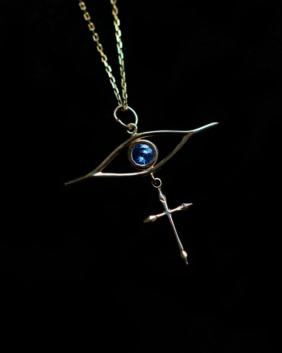 Horizon Gem Eye with Cross Necklace