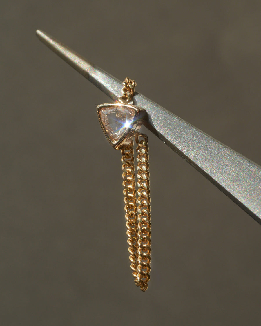 Bezel Trillion Diamond Cuban-Link Ring