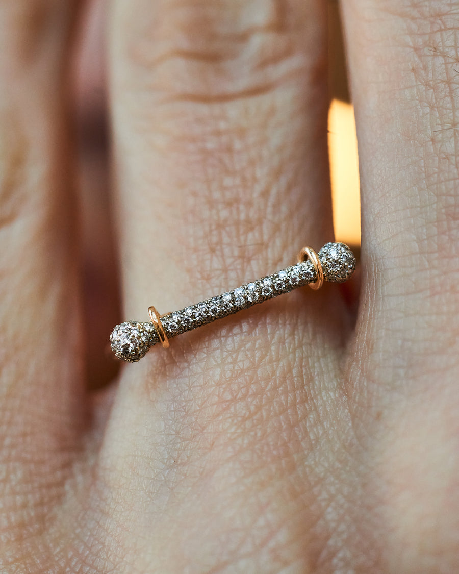 Barbell Ring w. Micro Pave Barbell – Wendy Nichol