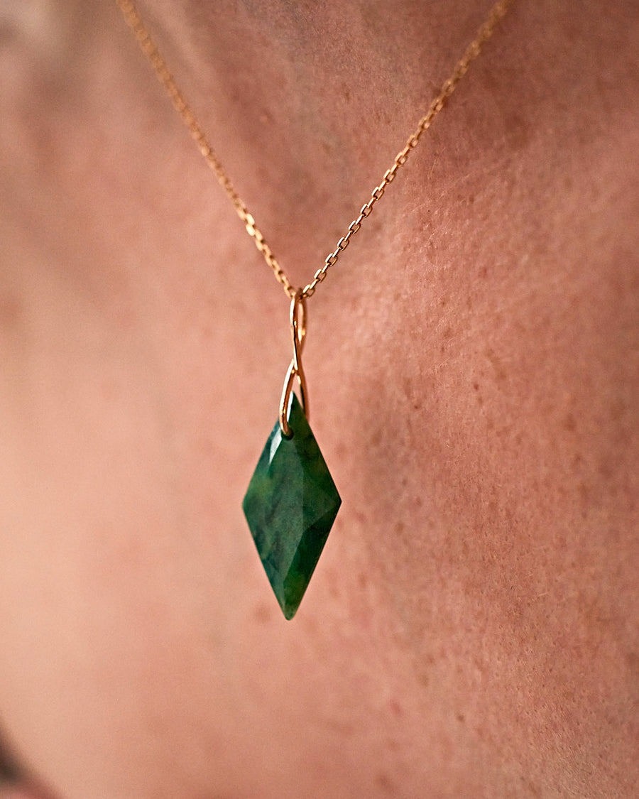 Emerald Diamond-Cut Pendant