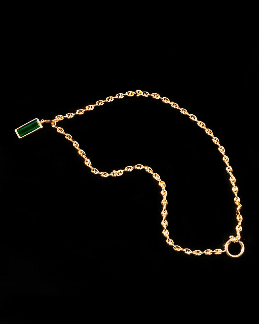 Green Tourmaline Bezel Pendant Necklace