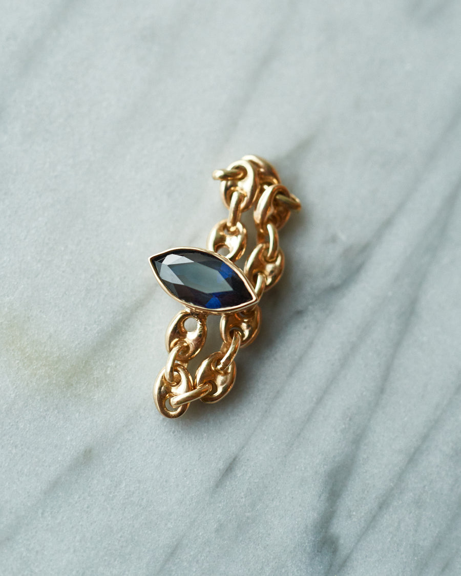 Mariner Marquise Blue Sapphire Chain Ring