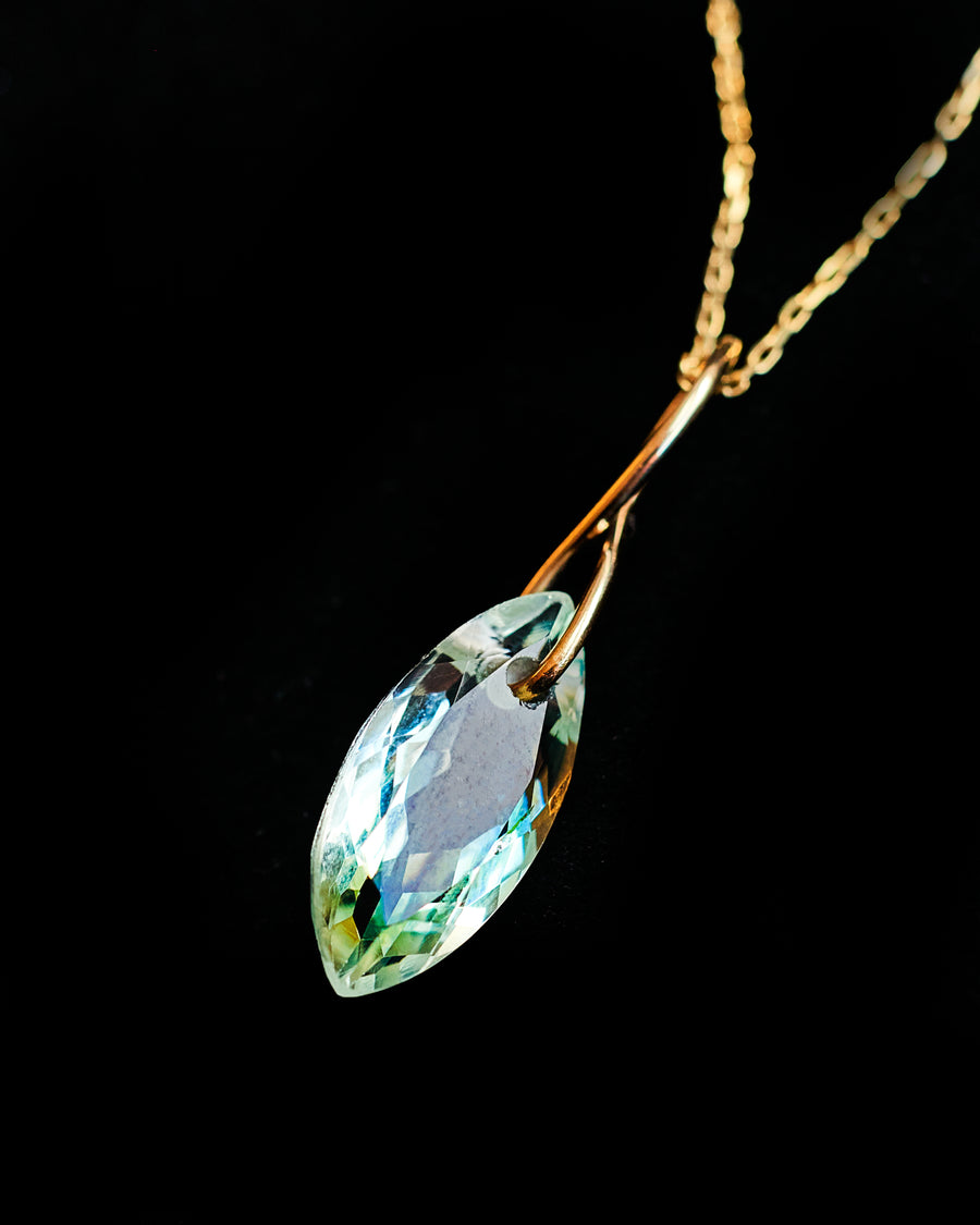 Green Amethyst Marquise Necklace