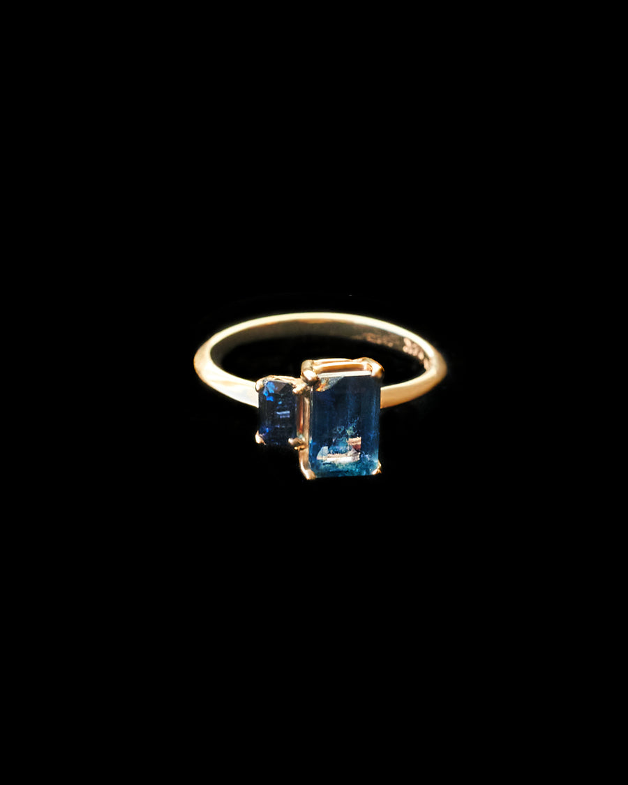 Double Emerald Cut Sapphire Ring