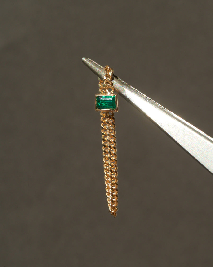 Emerald Baguette Cuban-Link Ring