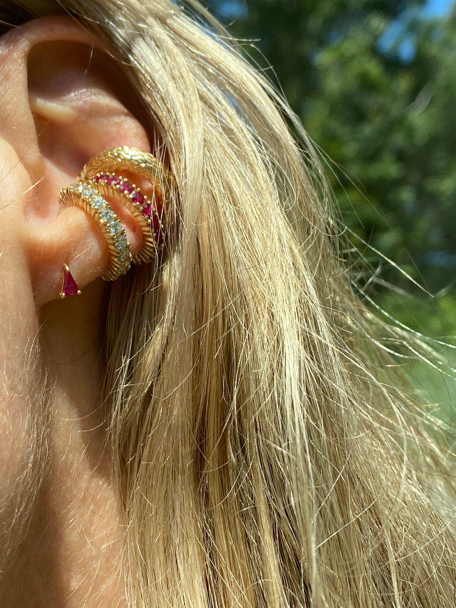 Ruby Gemstone Ear Cuff (17mm)