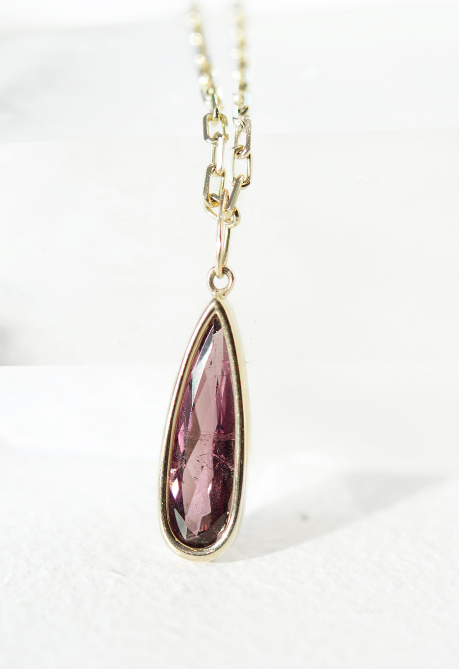 Red Imperial Topaz Pendant Necklace