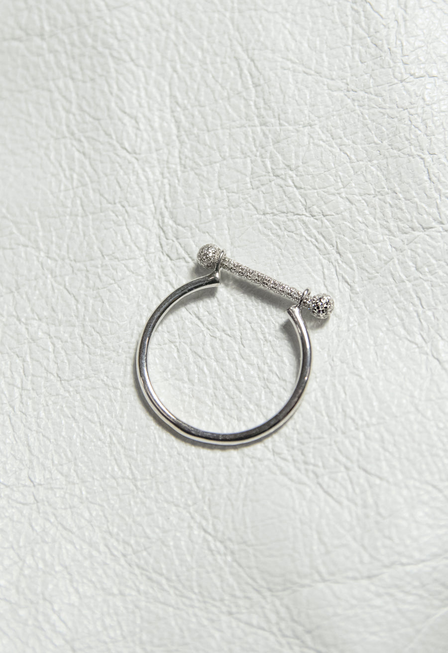 Barbell Ring w. Micro Pave Barbell